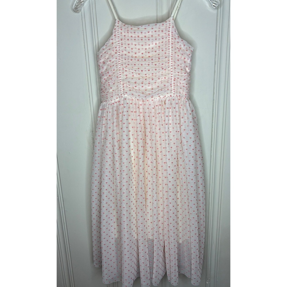 Noralee Kids Pink Heart Tulle Ruched Dress Cream Size 10 Special Occ Flower Girl